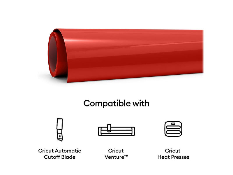 Cricut Smart Iron-On Die Cutting Crafting Roll, Red (2009077)