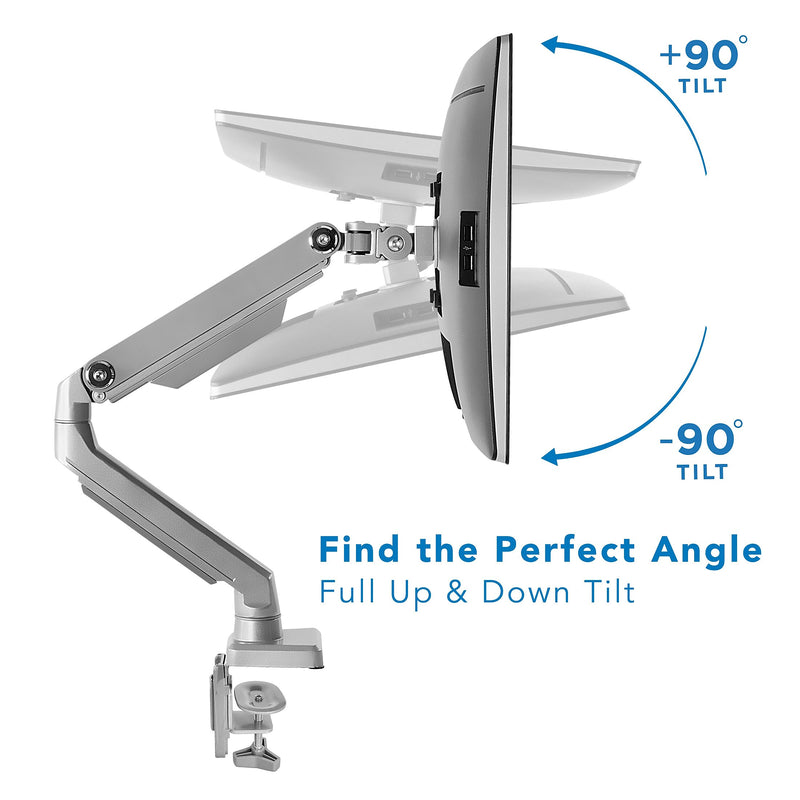 Mount-It! Dual Monitor Mount Arm with 2 USB Ports (MI-2762)