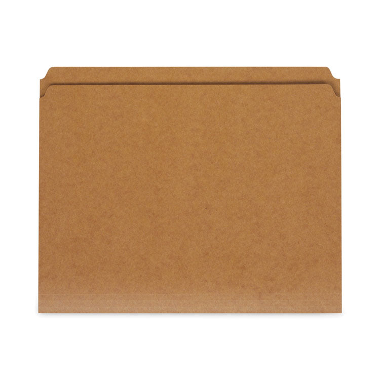 Reinforced Kraft Top Tab File Folders, Straight Tabs, Letter Size, 0.75" Expansion, Brown, 100/Box