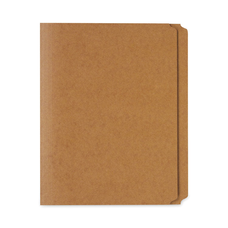 Reinforced Kraft Top Tab File Folders, Straight Tabs, Letter Size, 0.75" Expansion, Brown, 100/Box