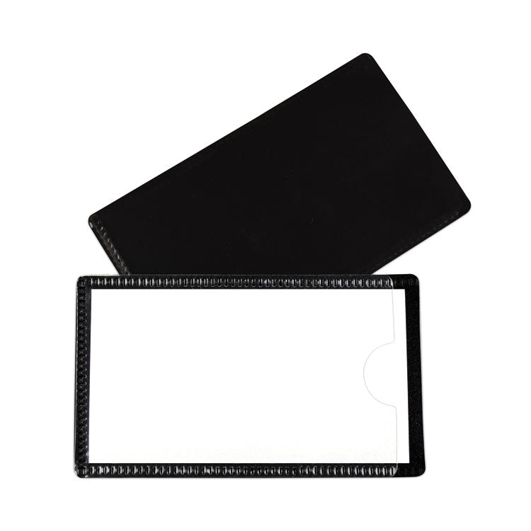 Slap-Stick Magnetic Label Holders, Side Load, 4.25 X 2.5, Black, 10/pack