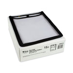 High-Capacity Stitched Shop Ticket Holders, 1" Expansion, Super Heavy-Duty, 9 x 12 Insert, Clear Front, Black Border, 15/Box