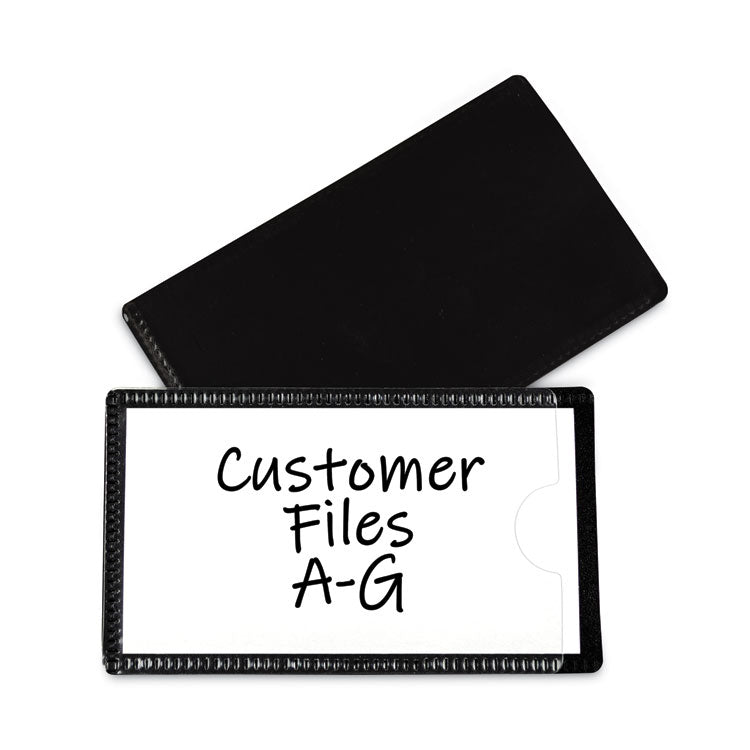 Slap-Stick Magnetic Label Holders, Side Load, 4.25 X 2.5, Black, 10/pack
