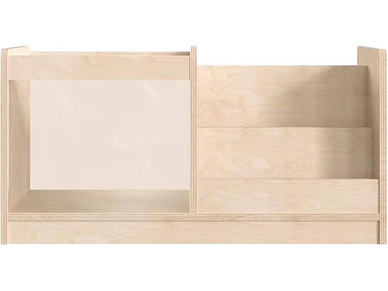 Flash Furniture Bright Beginnings Book Display with Transparent Storage Bin, 16"H x 31.5"W x 13"D, Brown (MK-KE20789-GG)