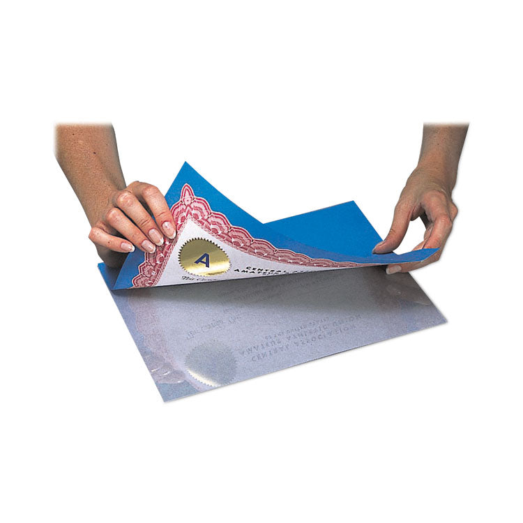 Cleer Adheer Self-Adhesive Laminating Film, 2 Mil, 9" X 12", Non-Glare Clear, 50/box