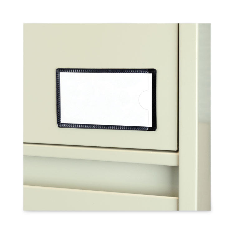 Slap-Stick Magnetic Label Holders, Side Load, 4.25 X 2.5, Black, 10/pack