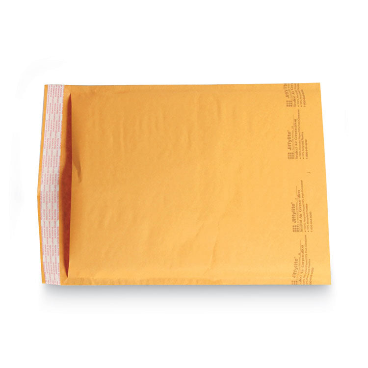Jiffylite Self-Seal Bubble Mailer, #4, Barrier Bubble Air Cell Cushion, Self-Adhesive Closure, 9.5 x 14.5, Brown Kraft,100/CT