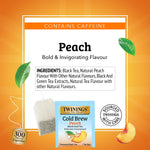 Twinings Iced Cold Brewed Peach Black Tea Bags, 20/Box (F10055)