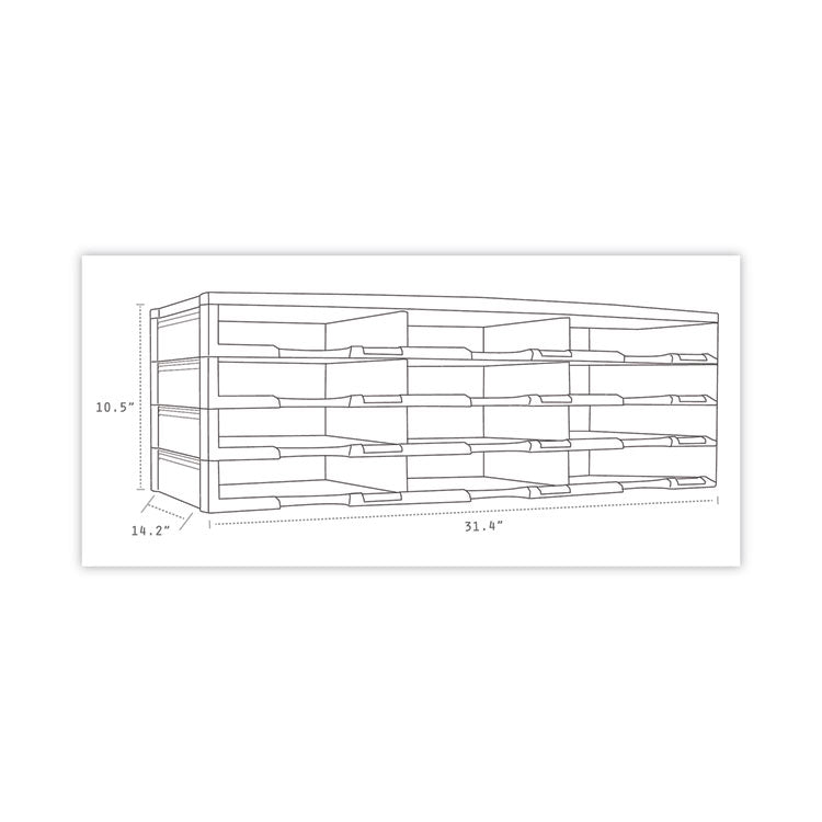 Storex Literature Organizer, 12 Compartments, 10.63 x 13.3 x 31.4, Black