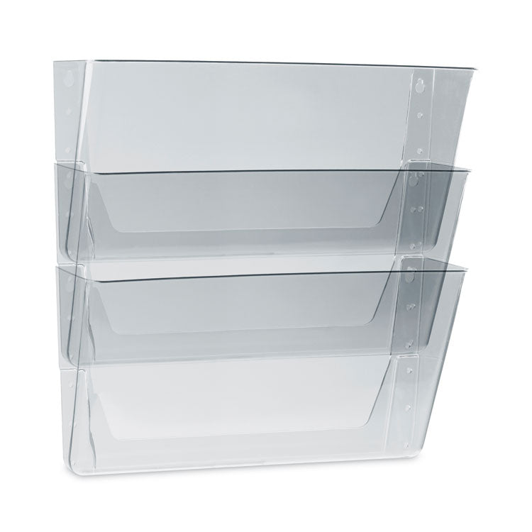 Wall File, 3 Sections, Legal Size 16" x 4" x 14", Clear, 3/Set