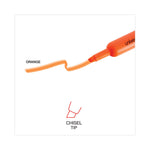 Desk Highlighters, Fluorescent Orange Ink, Chisel Tip, Orange Barrel, Dozen