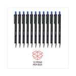 Ballpoint Pen, Retractable, Medium 1 Mm, Blue Ink, Blue Barrel, Dozen