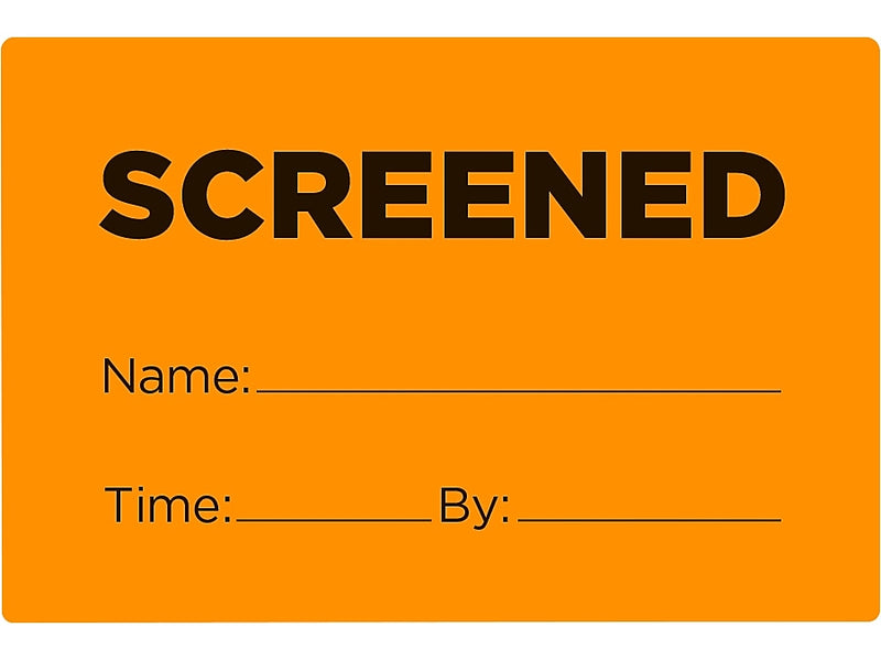 Cosco Paper SCREENED Safety Label, 2" x 3", Fluorescent Orange, 100/Roll (098459PK100)