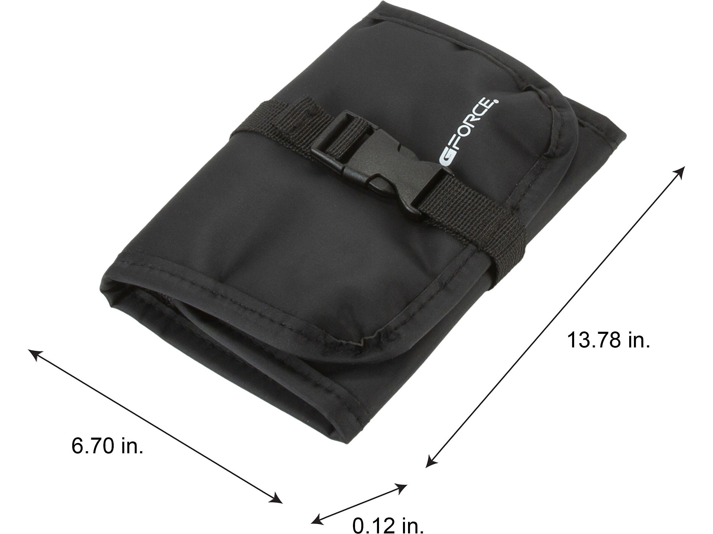 G Force 13.78" Fabric Travel Organizer, Water Resistant, Black (25589)