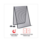 Metal Mesh Document Holder Free Standing, 35 Sheet Capacity, Metal, Black