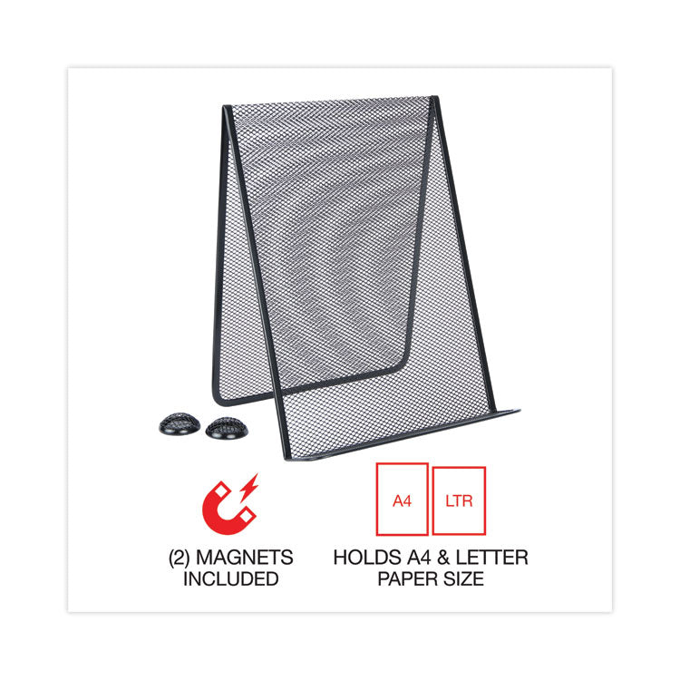 Metal Mesh Document Holder Free Standing, 35 Sheet Capacity, Metal, Black
