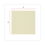 Recycled Self-Stick Note Pads, 3" x 3", Yellow, 100 Sheets/Pad, 18 Pads/Pack