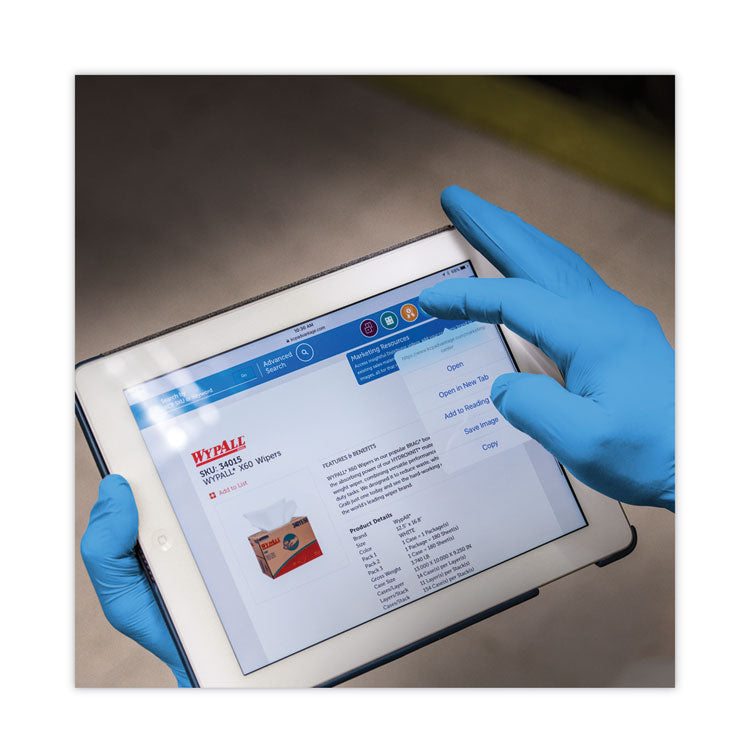 G10 2PRO Nitrile Gloves, Powder-Free, Large, 6 mil Thick, 9.5" Long, Blue, 100/Box, 10 Boxes/Carton
