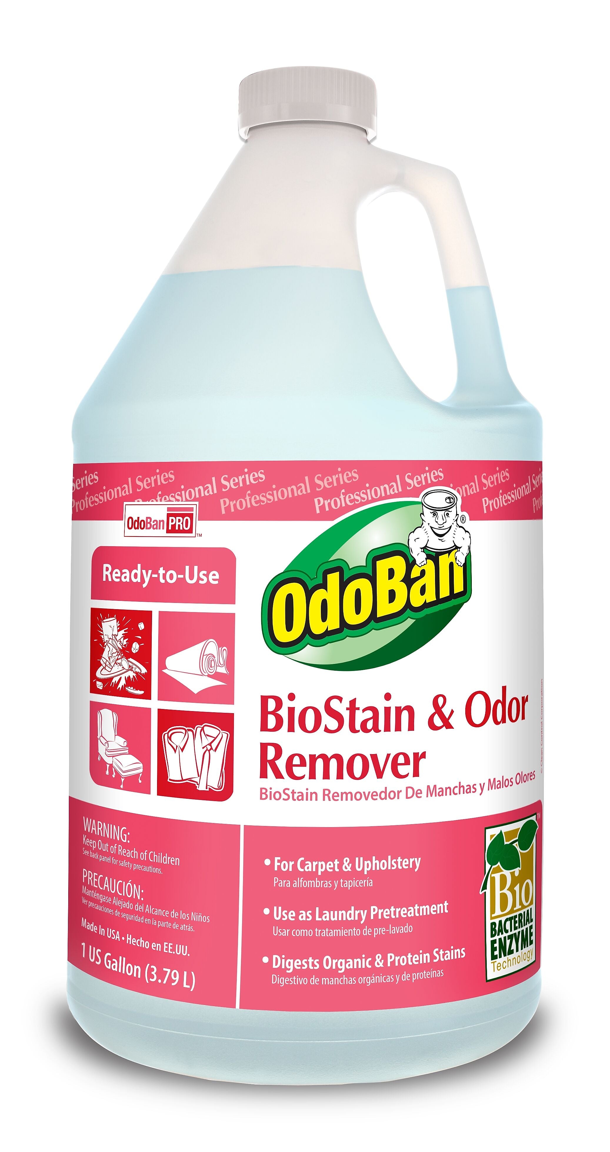 OdoBan Professional Laundry Stain Remover, 1 Gallon (960062-G4)