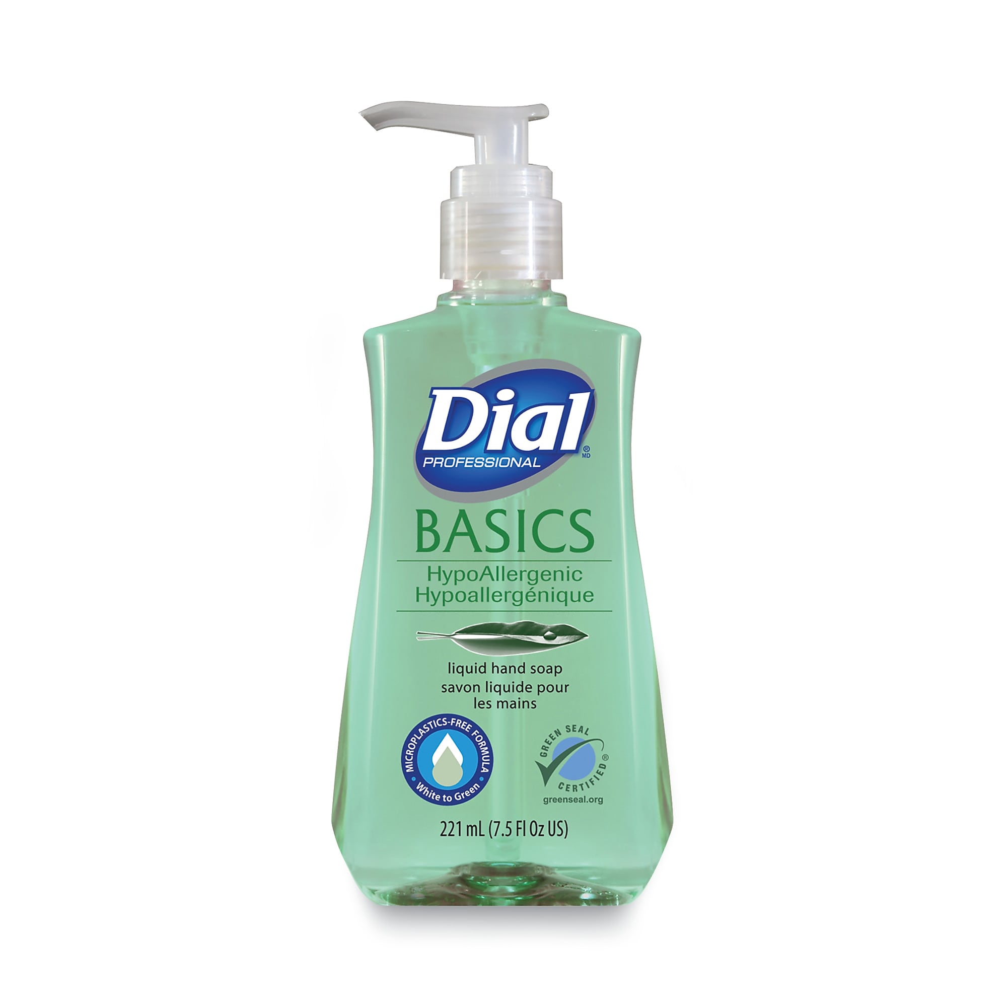 Dial Professional Basics MP Free Liquid Hand Soap, Unscented, 7.5 oz Pump Bottle, 12/Carton (DIA33256)