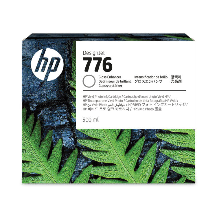 HP 776 (1XB06ACT) Gloss Enhancer Original DesignJet Ink Cartridge, 12/Carton