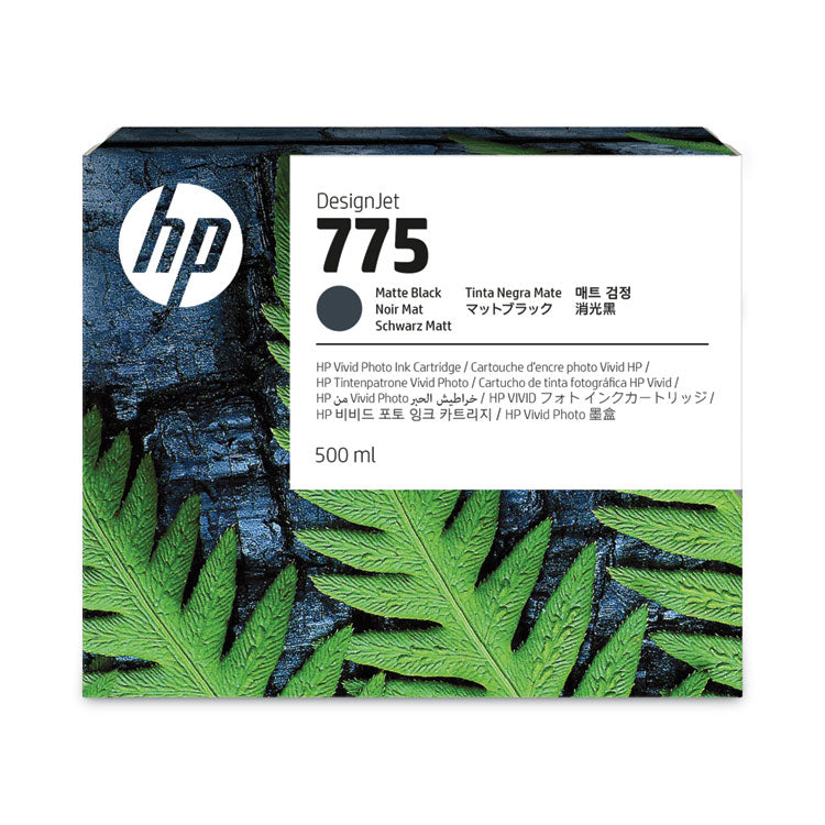 HP 775 (1XB22ACT) Matte Black Original DesignJet Ink Cartridge, 12/Carton