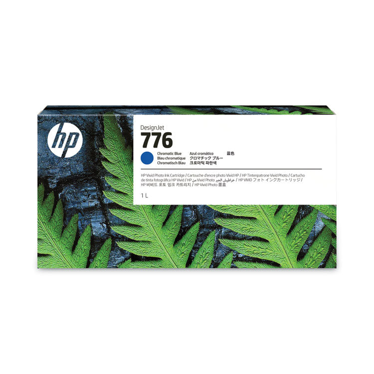 HP 776 (1XB04ACT) Chromatic Blue Original Designjet Ink Cartridge, 6/Carton