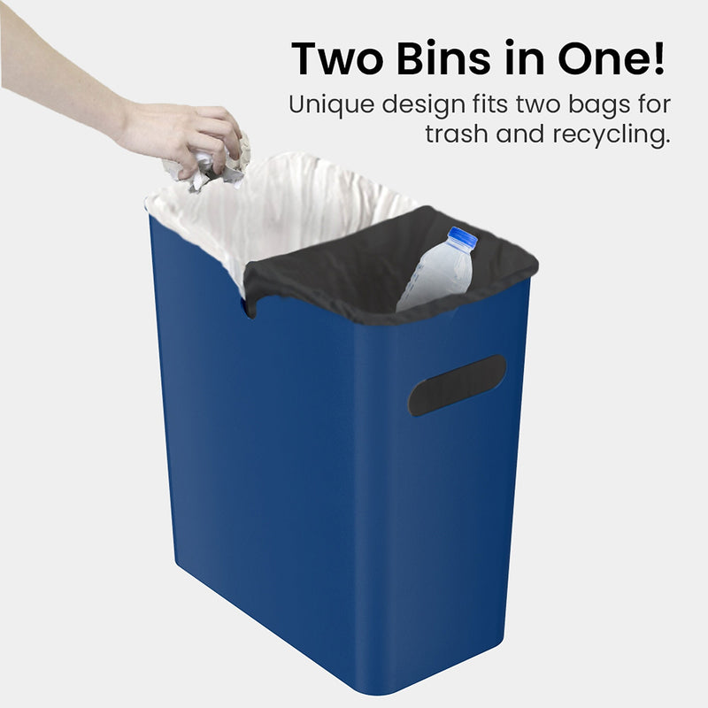 iTouchless SlimGiant Polypropylene Trash Can with no Lid, Reactive Blue, 4.2 gal., 6/Pack (SG104Ux6)