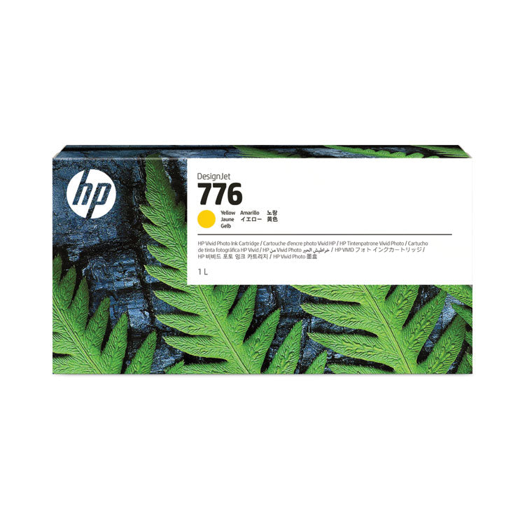 HP 776 (1XB08ACT) Yellow Original DesignJet Ink Cartridge, 6/Carton
