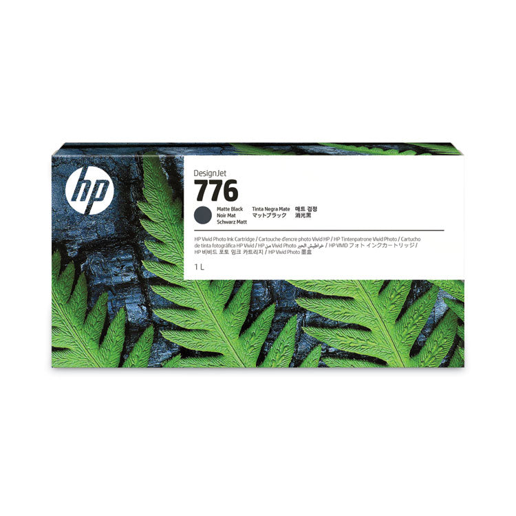 HP 776 (1XB12ACT) Matte Black Original DesignJet Ink Cartridge, 6/Carton