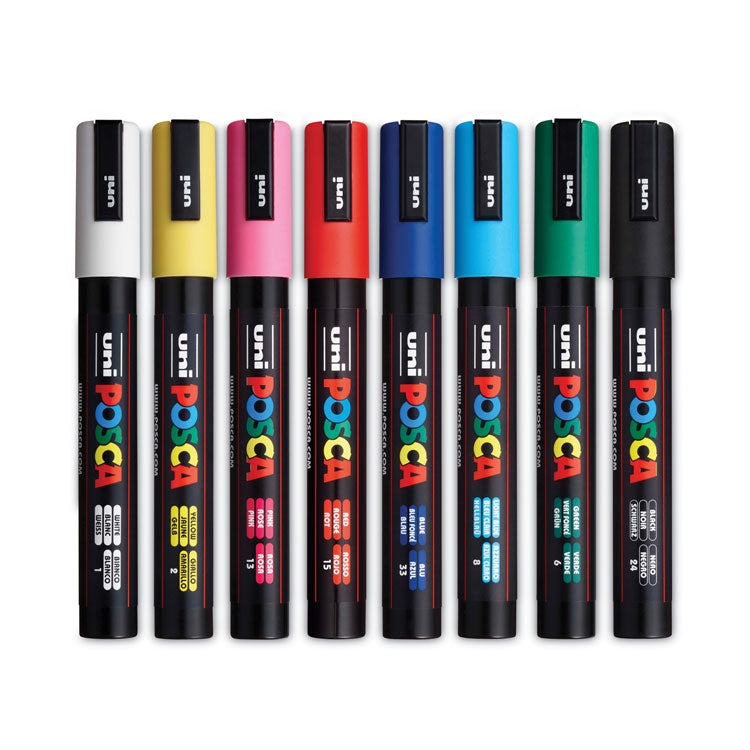 Water-Based Paint Markers, Medium Bullet Tip, Assorted Colors, 8/Pack