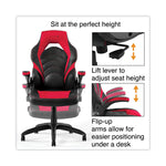 Vortex Bonded Leather Gaming Chair, Supports Up to 301 lbs, 17.9" to 21.6" Seat Height, Red/Black Back, Black Base