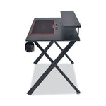 Vizon Gaming Desk with Raised Monitor Platform and Six-Color LED Lighting Strip, 47.2" x 26.6" x 35", Black