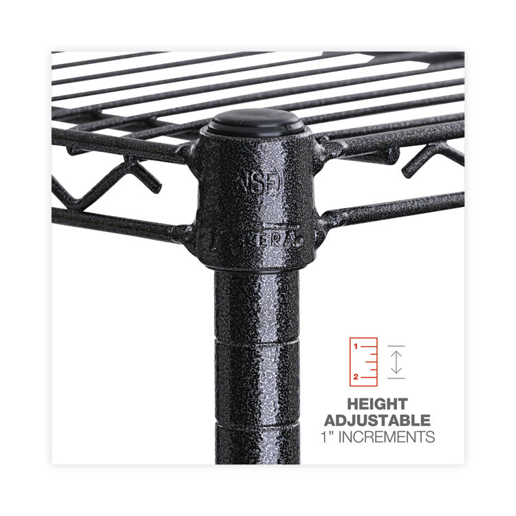 BA Plus Wire Shelving Kit, Four-Shelf, 72w x 18d x 72h, Black Anthracite Plus