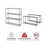 BA Plus Wire Shelving Kit, Four-Shelf, 72w x 18d x 72h, Black Anthracite Plus