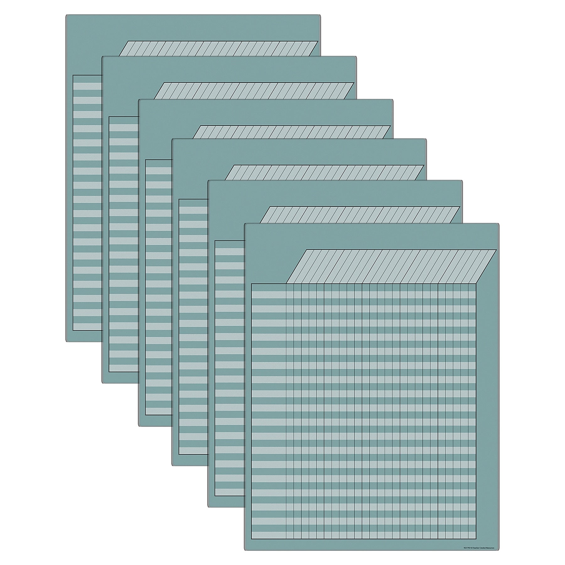 Teacher Created Resources Calming Blue Incentive Write-On/Wipe-Off Chart, 6/Bundle (TCR7921-6)