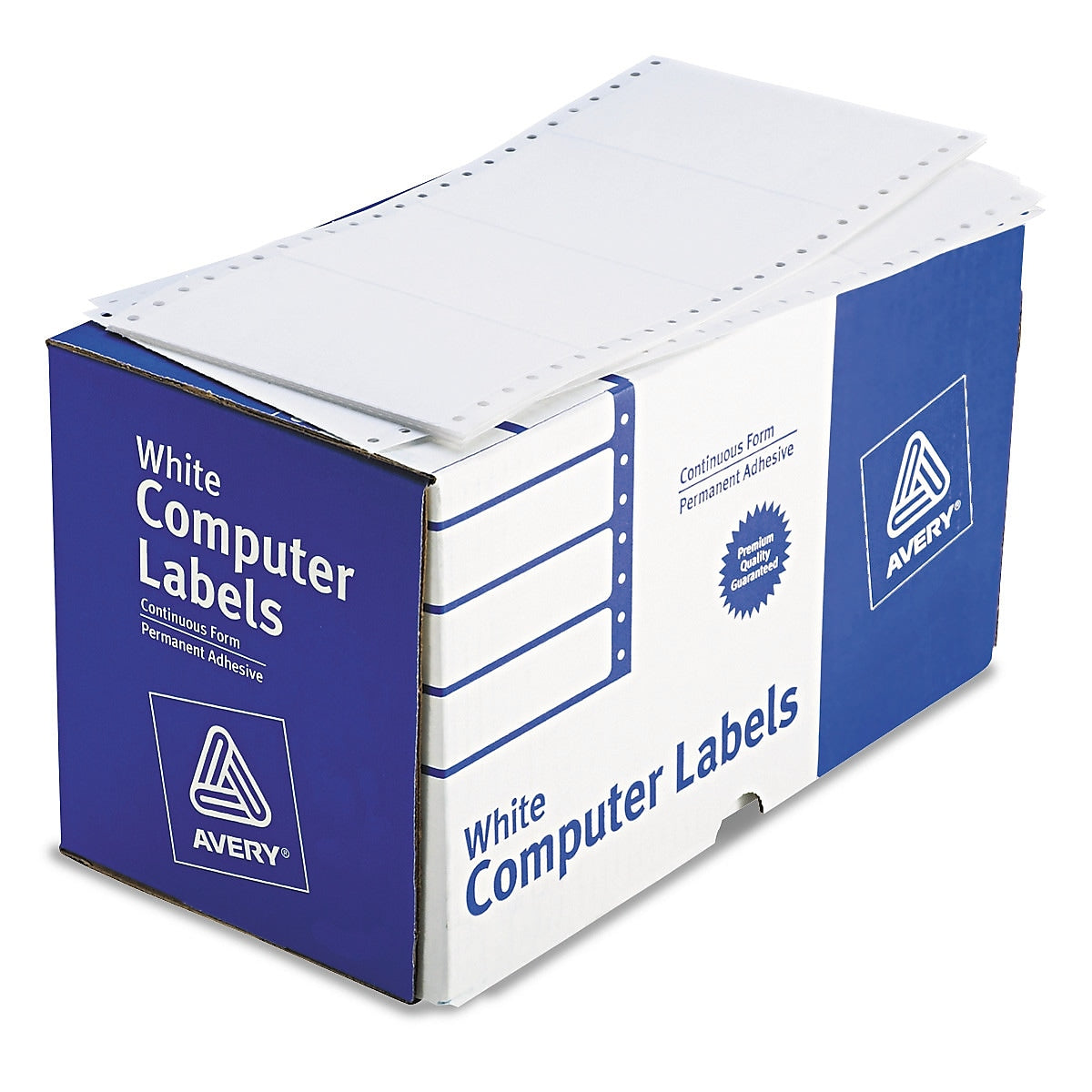 Avery Computer Labels, Dot Matrix Labels and Pin-Feed Labels, 2-15/16" x 5", White, 3,000 Labels/Pack (4076)