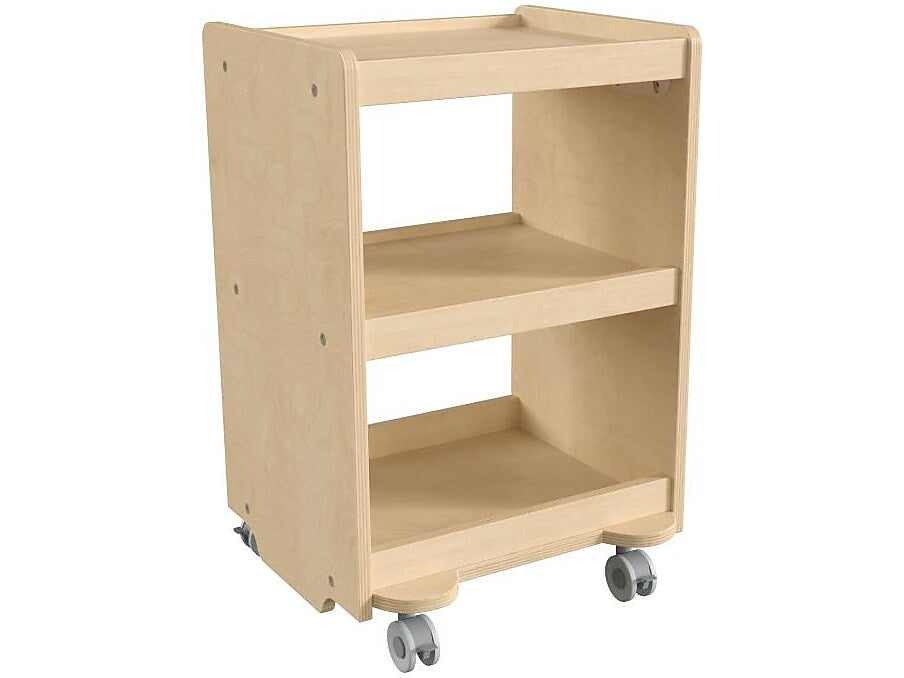 Flash Furniture Bright Beginnings Mobile 3-Tier Storage Cart, 25"H x 16"W x 16"D, Natural Birch Plywood (MK-KE24084-GG)