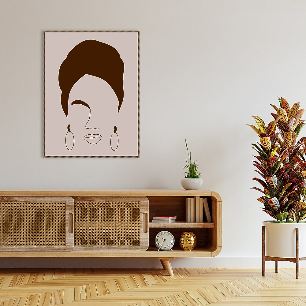 Amanti Art Woman with Headwrap by Carelle N'guessan. Framed Canvas Wall Art Print, 32" x 42" (A42678302870)