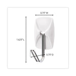 Small Wire Hooks, Small, Plastic/Metal, White, 0.5 lb Capacity, 22 Hooks and 24 Strips/Pack