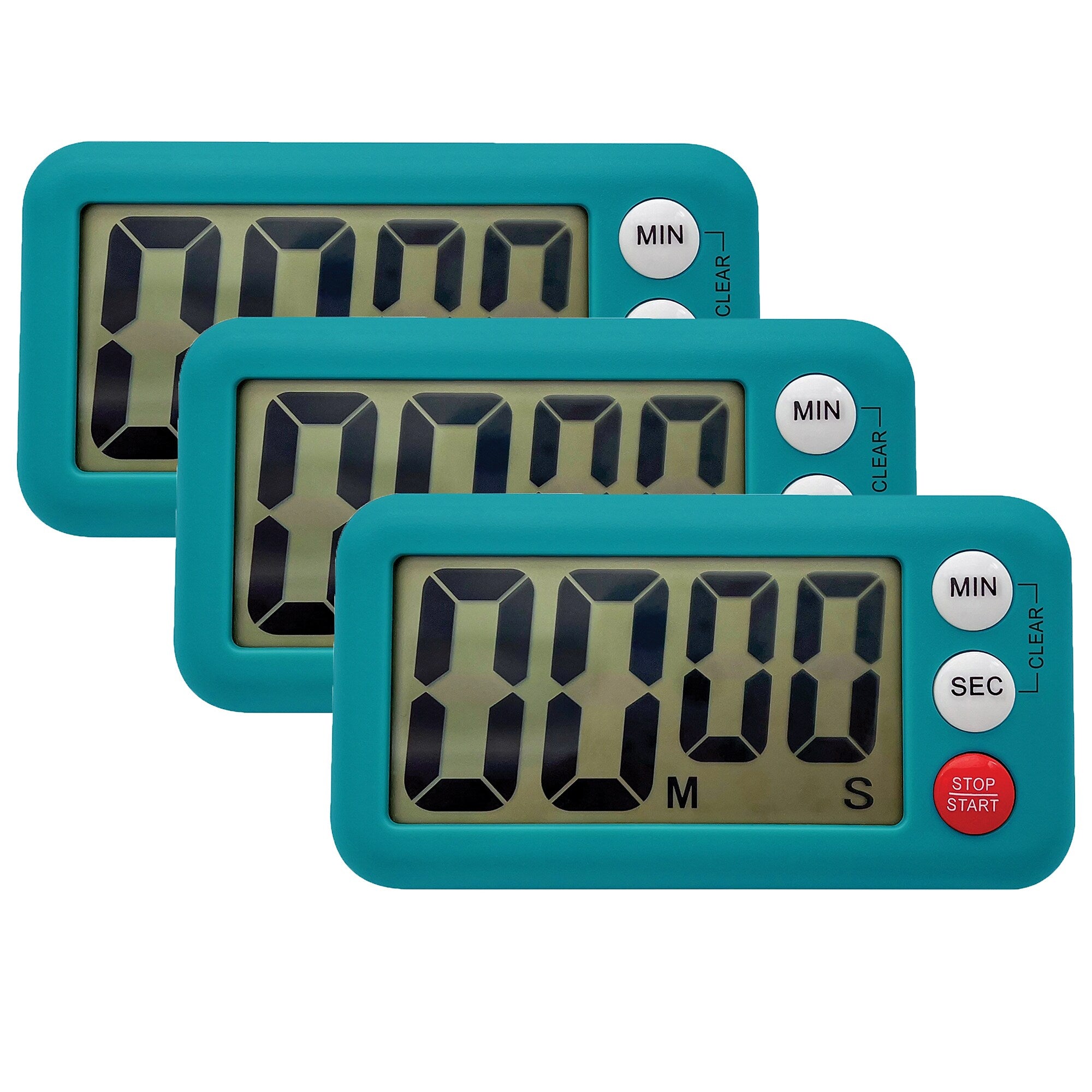 Teacher Created Resources Digital Timers, Teal, 3/Pack (TCR21042-3)