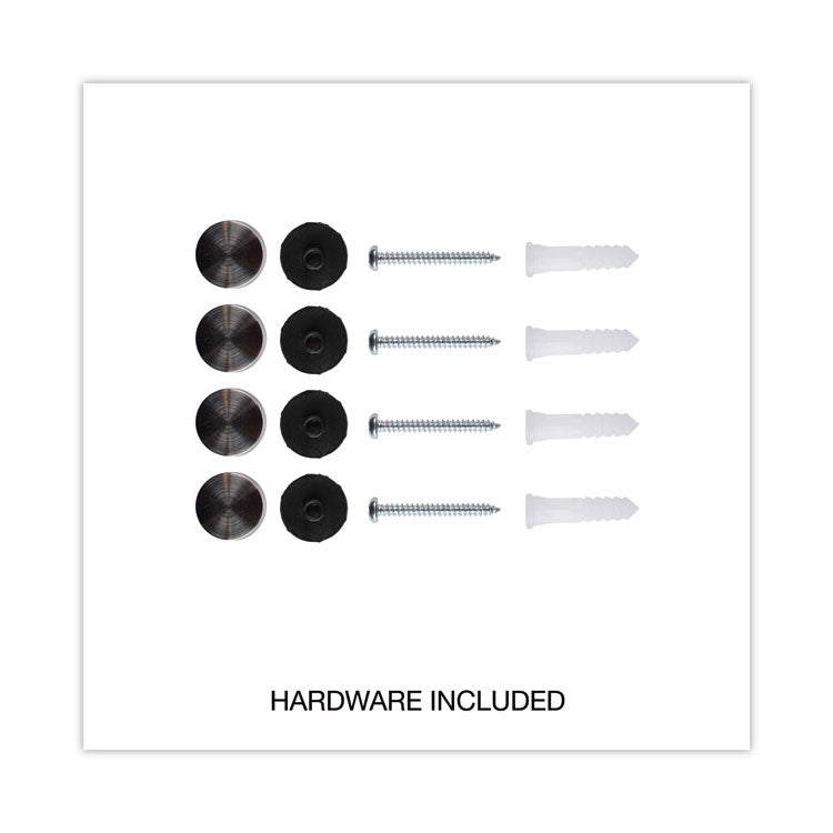 Frameless Glass Marker Board, 48" x 36", White Surface