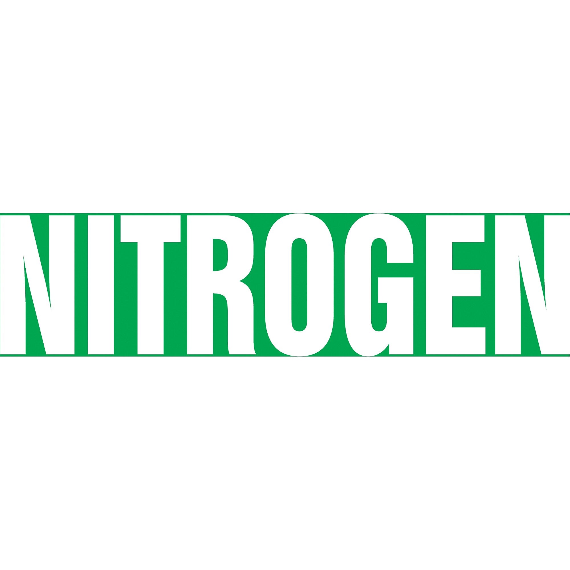 ACCUFORM SIGNS® Self-Stick Pipe Marker, NITROGEN, 2-1/2" to 6", White/Green, Each