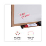Deluxe Melamine Dry Erase Board, 72" x 48", White Surface, Oak Finished Fiberboard (MDF) Frame