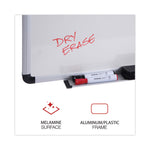 Modern Melamine Dry Erase Board with Aluminum Frame, 48" x 36", White Surface, Satin Aluminum Frame