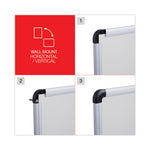 Modern Melamine Dry Erase Board with Aluminum Frame, 48" x 36", White Surface, Satin Aluminum Frame