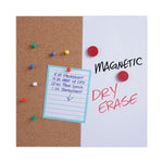 Combination Dry Erase/Bulletin Board, 24" x 18", Tan/White Surface, Black/Satin Aluminum Frame