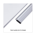 Combination Dry Erase/Bulletin Board, 36" x 24", Tan/White Surface, Black/Satin Aluminum Frame