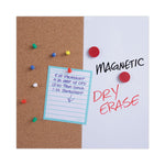 Combination Dry Erase/Bulletin Board, 36" x 24", Tan/White Surface, Black/Satin Aluminum Frame