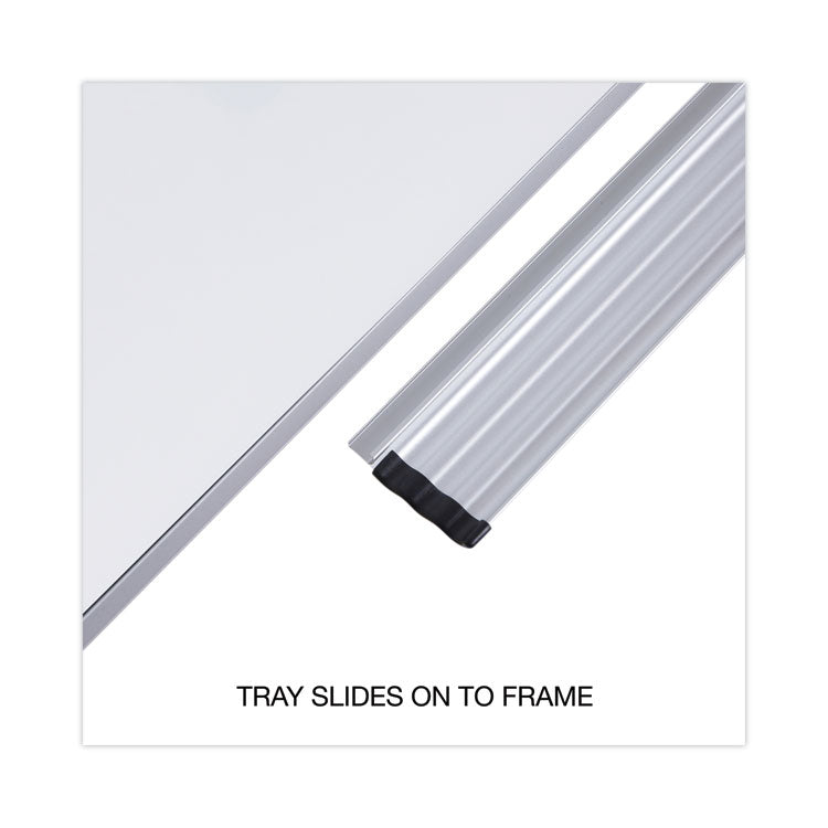 Deluxe Melamine Dry Erase Board, 48" x 36", White Surface, Satin Aluminum Frame